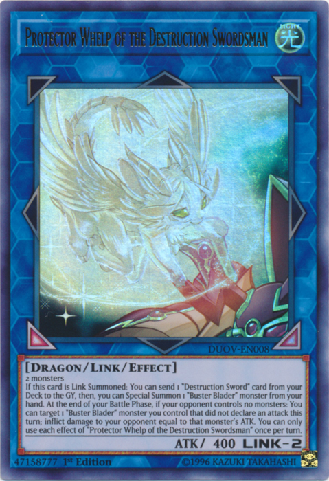 Cría protectora del espadachín de la destrucción [DUOV-EN008] Ultra raro 