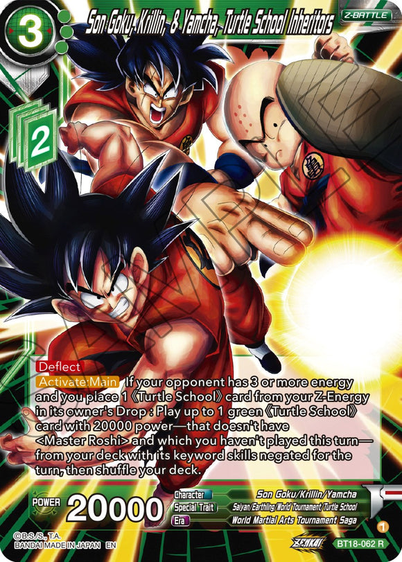 Son Goku, Krillin y Yamcha, herederos de la Escuela Tortuga (BT18-062) [El amanecer de las Z-Leyendas] 