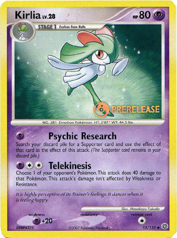 Kirlia (53/132) (Promoción de prelanzamiento) [Promociones de Diamond &amp; Pearl: Black Star] 