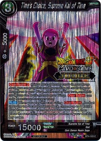 La elección del tiempo, Supremo Kai del Tiempo (Nivel 2) (BT4-103) [Tarjetas de promoción de juez] 