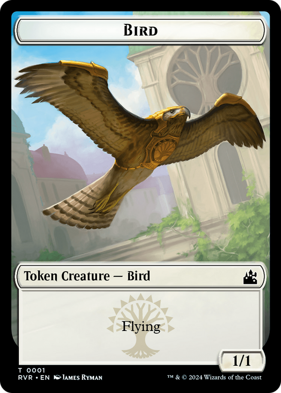 Ficha de doble cara de pájaro/espíritu (0004) [Fichas remasterizadas de Ravnica] 