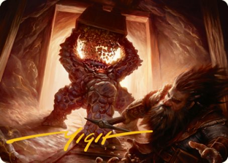 Tarjeta de arte de Xorn (firma estampada en dorado) [Serie de arte de Dungeons &amp; Dragons: Adventures in the Forgotten Realms] 