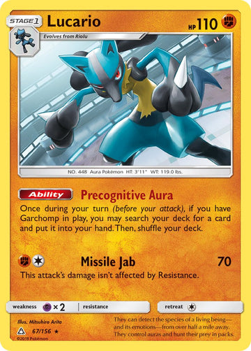 Lucario (67/156) (Exclusivo del mazo temático) [Sol y Luna: Ultra Prisma] 