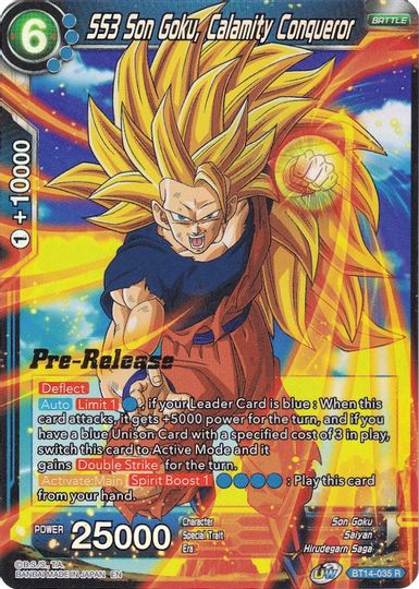 SS3 Son Goku, Conquistador de la Calamidad (BT14-035) [Promociones de prelanzamiento de Cross Spirits] 