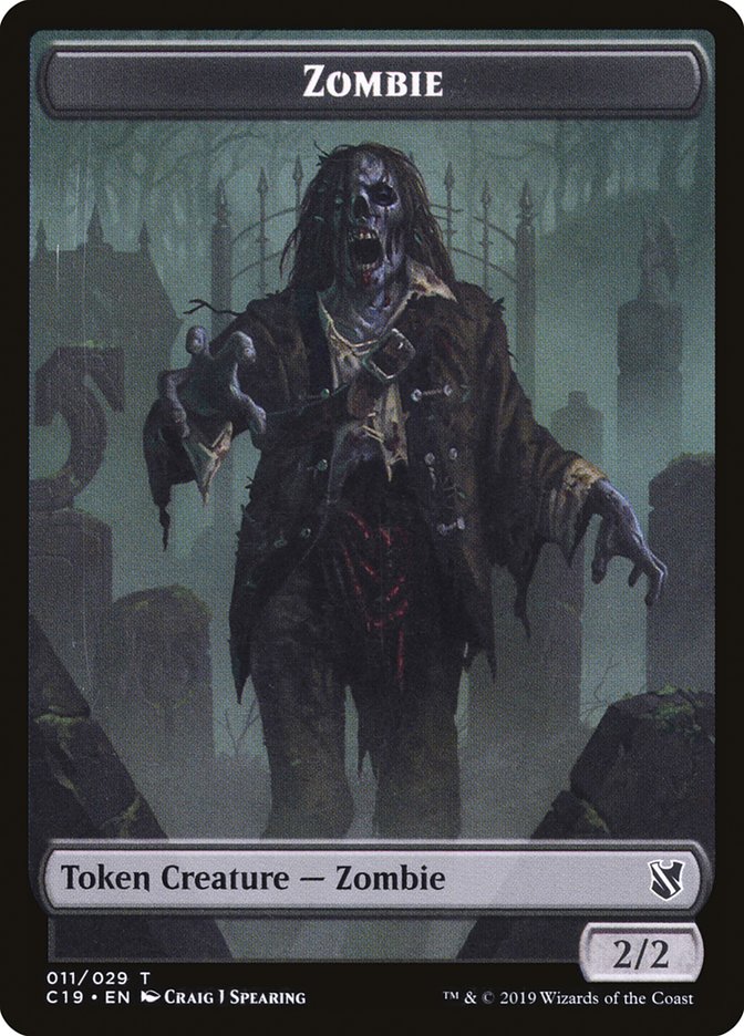 Zombie (010) // Zombie (011) Double-Sided Token [Commander 2019 Tokens] - 0