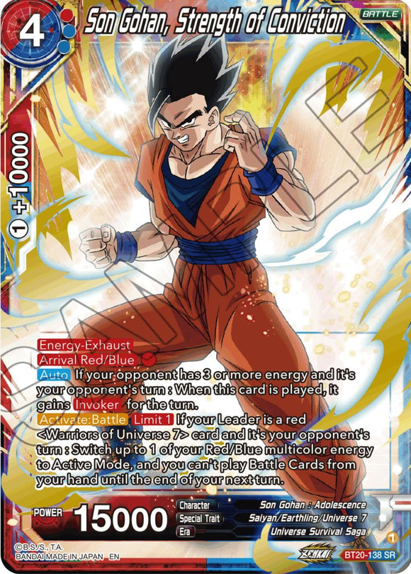 Son Gohan, Fuerza de convicción (BT20-138) [Poder absorbido] 