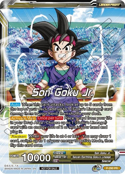 Son Goku Jr. // SS Son Goku Jr., Scion of the Lineage (Estampado dorado) (P-290) [Tarjetas de promoción] 