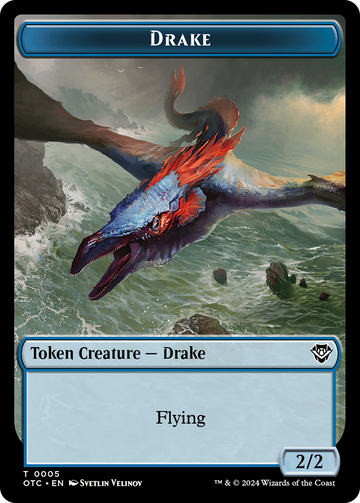 Boar // Drake Double-Sided Token [Outlaws of Thunder Junction Commander Tokens] - 0