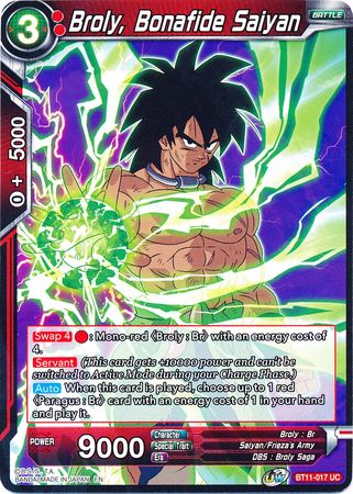 Broly, Saiyan genuino (BT11-017) [Linaje de sangre bermellón] 