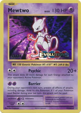 Mewtwo (51/108) (Presentación del bastón de XY Evolutions) [Promociones de XY: Black Star] 