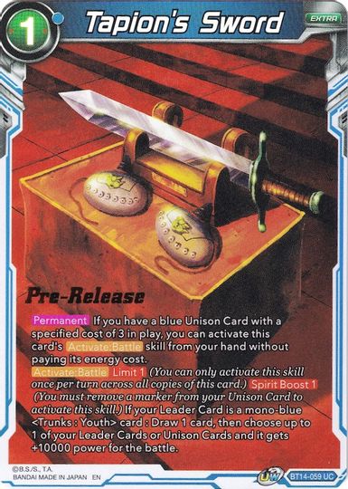 Espada de Tapion (BT14-059) [Promociones previas al lanzamiento de Cross Spirits] 