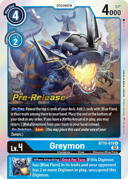 Greymon [BT10-019] [Tarjetas de prelanzamiento de Encuentro de Xros] 
