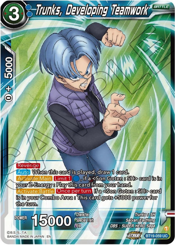 Trunks, desarrollando el trabajo en equipo (BT19-059) [Ambición del luchador] 