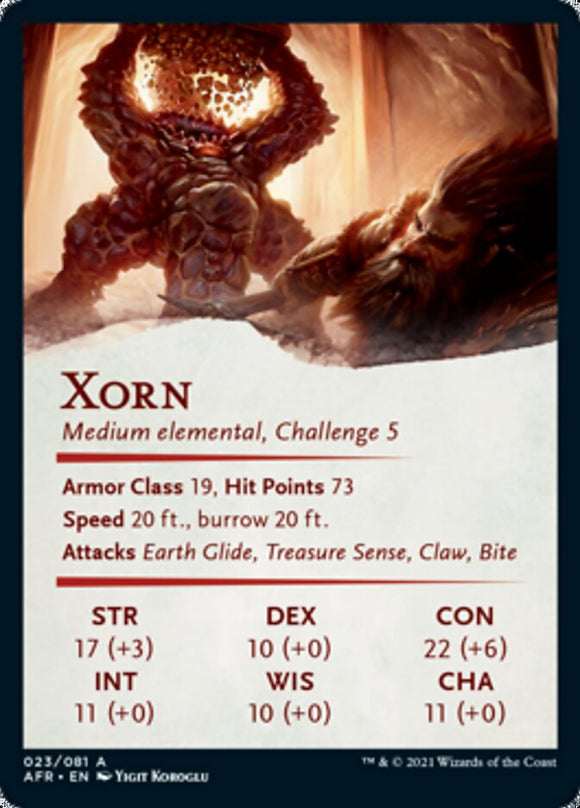 Tarjeta de arte de Xorn [Serie de arte de Dungeons &amp; Dragons: Adventures in the Forgotten Realms] 