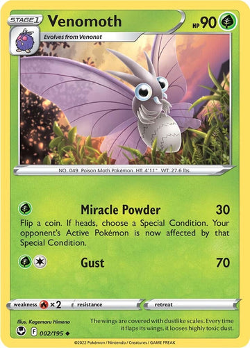 Venomoth (002/195) [Sword & Shield: Silver Tempest] - 0