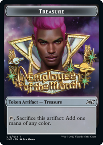 Clown Robot (002) // Treasure (012) Double-Sided Token [Unfinity Tokens] - 0