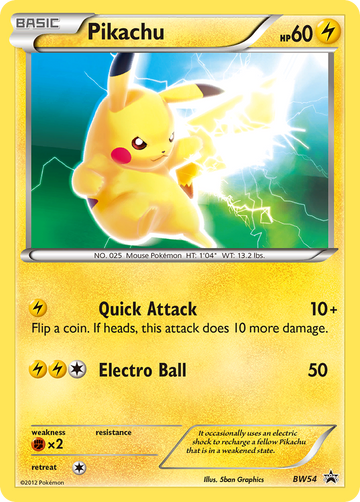 Pikachu (BW54) [Blanco y negro: promociones de Black Star] 