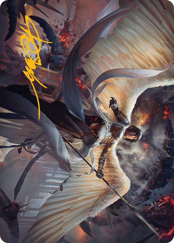 Tarjeta de arte de Serra Faithkeeper (firma estampada en dorado) [Serie de arte March of the Machine] 