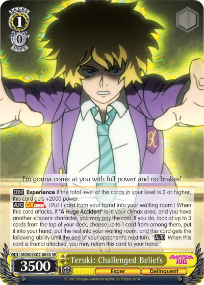 Teruki: Creencias desafiadas (MOB/SX02-004S SR) [Mob Psycho 100] 