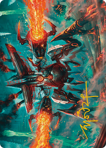 Tarjeta de arte del exterminador Magmarch (firma estampada en dorado) [Serie de arte Modern Horizons 3] 