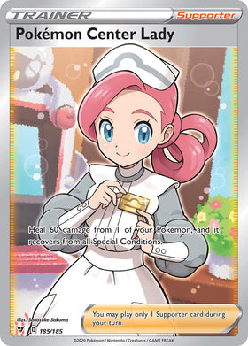 Pokémon Center Lady (185/185) [Espada y Escudo: Voltaje Vívido] 