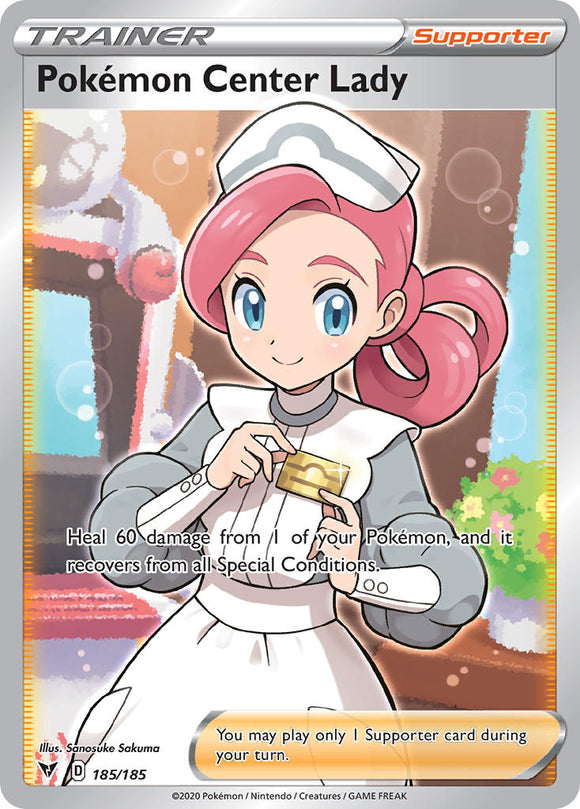 Pokémon Center Lady (185/185) [Espada y Escudo: Voltaje Vívido] 