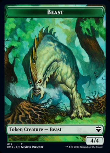 Beast (18) // Beast (19) Double-Sided Token [Commander Legends Tokens] - 0