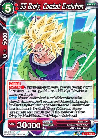SS Broly, Combat Evolution (BT11-015) [Línea de sangre Vermilion] 