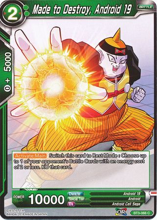 Hecho para destruir, Androide 19 (BT3-066) [Mundos cruzados] 