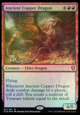 Dragón de cobre antiguo [Promociones de prelanzamiento de Commander Legends: Battle for Baldur's Gate] 