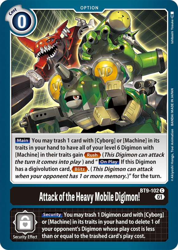 ¡El ataque de los Digimon móviles pesados! [BT9-102] [X Record] 