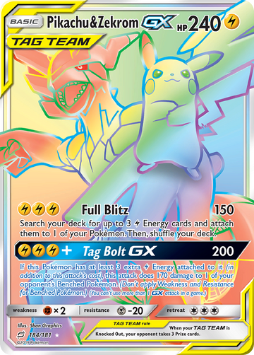 Pikachu y Zekrom GX (184/181) [Sol y Luna: Unen fuerzas] 
