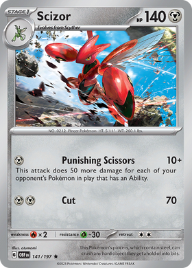 Scizor (141/197) [Scarlet &amp; Violet: Llamas de obsidiana] 