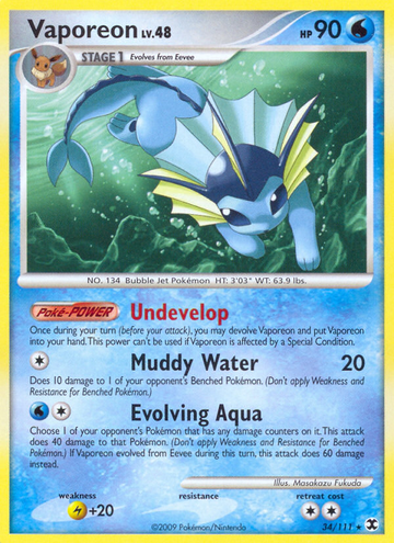 Vaporeon (34/111) [Platino: Rivales en ascenso] 