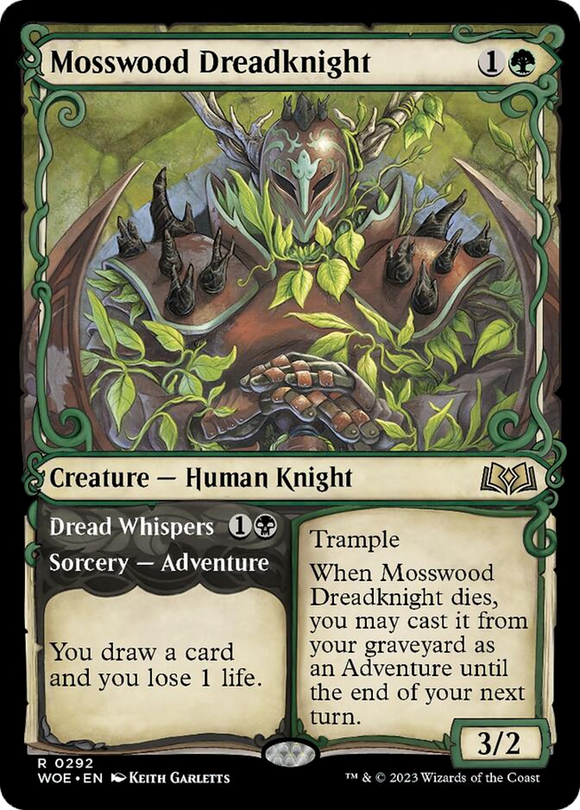 Caballero del terror de Mosswood // Susurros del terror (escaparate) [Wilds of Eldraine] 