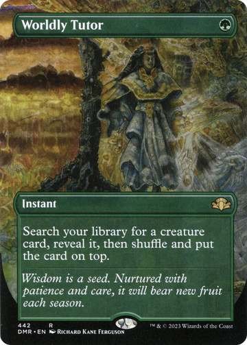 Tutor mundano (arte alternativo sin bordes) [Dominaria Remastered] 