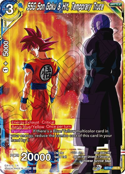 SSG Son Goku y Hit, tregua temporal (BT15-146) [Enfrentamiento de los Saiyans] 