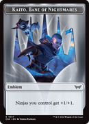 Emblem - Kaito, Bane of Nightmares // Manifest Double-Sided Token [Duskmourn: House of Horror Tokens]-1