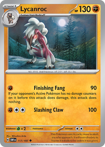 Lycanroc (117/197) [Scarlet &amp; Violet: Llamas de obsidiana] 