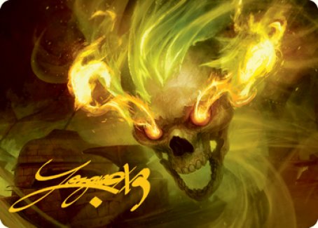 Tarjeta de arte de Flameskull (firma estampada en dorado) [Serie de arte de Dungeons &amp; Dragons: Adventures in the Forgotten Realms] 