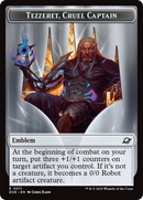 Robot // Emblem - Tezzeret, Cruel Captain Double-Sided Token [Edge of Eternities Tokens]-2