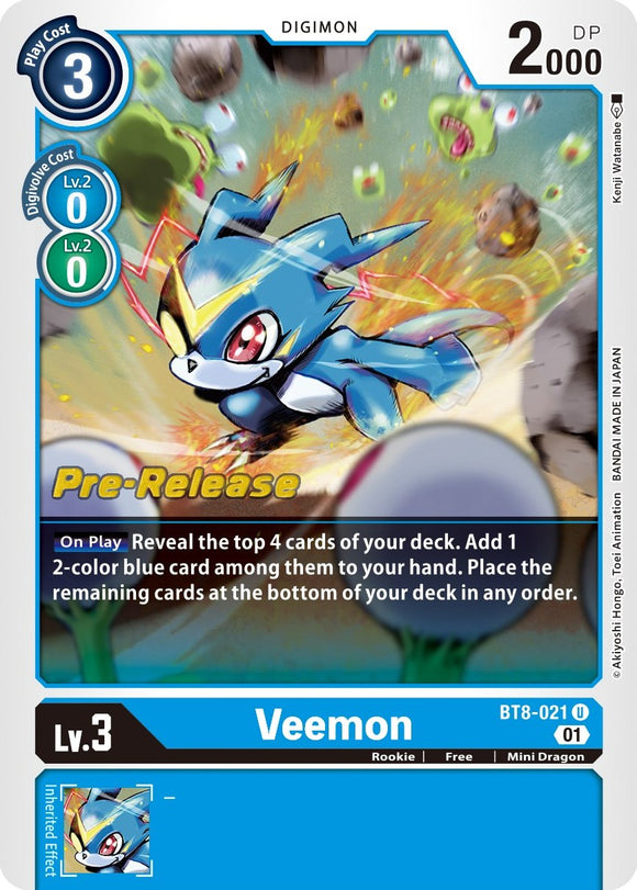 Veemon [BT8-021] [Nuevas cartas de prelanzamiento de Awakening] 