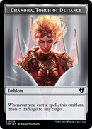 Chandra, Torch of Defiance Emblem // Wizard Double-Sided Token [Commander Masters Tokens]-1