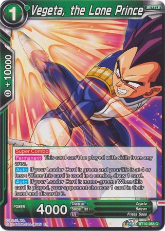 Vegeta, el Príncipe Solitario (BT10-068) [El ascenso del guerrero Unison] 