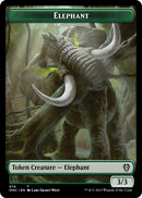 Ficha de doble cara de soldado humano y elefante [Fichas de comandante de Phyrexia: All Will Be One] -2