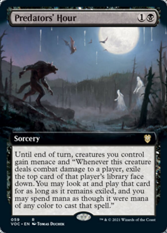 La hora de los depredadores (ilustración ampliada) [Innistrad: Crimson Vow Commander] 