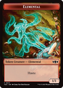 Elemental (0017) // Warrior Double-Sided Token [Tarkir: Dragonstorm Commander Tokens]-1