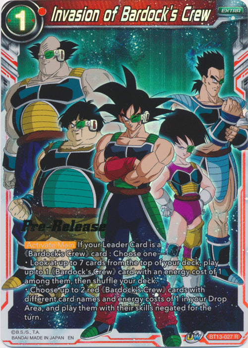 Invasión de la tripulación de Bardock (BT13-027) [Promociones previas al lanzamiento de Supreme Rivalry] 