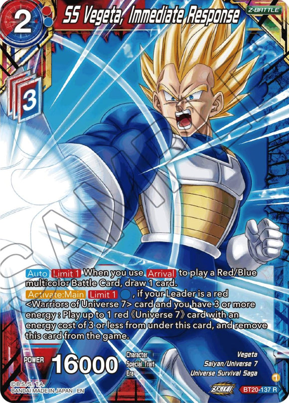SS Vegeta, Respuesta inmediata (BT20-137) [Poder absorbido] 