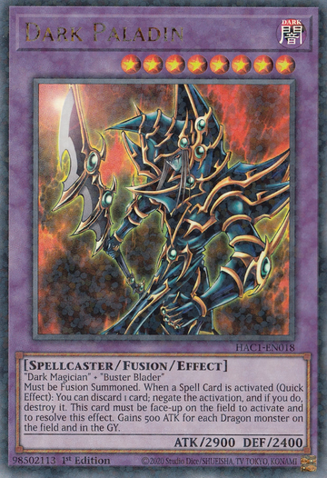 Paladín oscuro (Terminal de duelo) [HAC1-EN018] Raro paralelo 